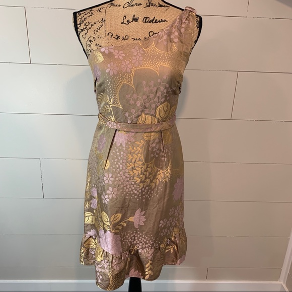 Vera Wang Lavender Label Dresses & Skirts - Vera Wang Lavender Label Floral Embroidered Silk Dress 6